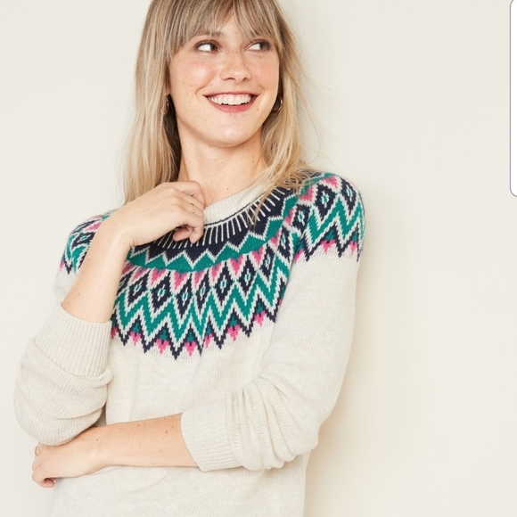 Nwt Old Navy Womens Fair Isle Sweater 
